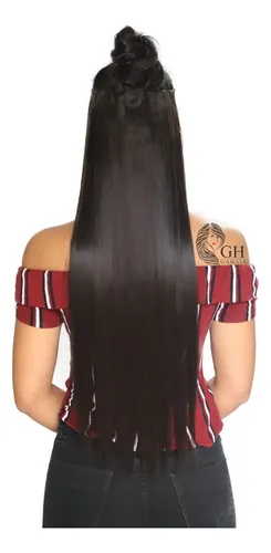 comprar Extensão De Cabelo Tic Tac Pra mega Hair Fibra Organica 150gr Cor Liso castanho Medio Cor 04