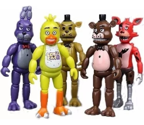 Kit 5 Muñecas Animatronics Cinco Noches En Freddy's Cinco