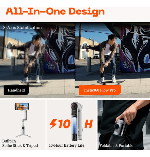Estabilizador De Cardan Insta360 Flow Pro Para Smartphone