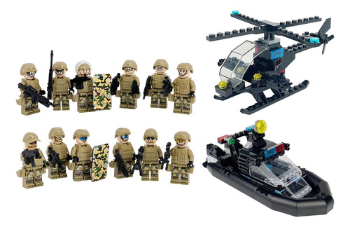 Figurita De Soldado De Combate Aéreo, Terrestre Y Marítimo Color Dorado Oscuro