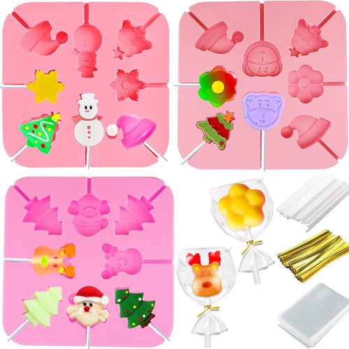 303pcs Christmas Lollipop Molds Set Xmas Candy Mold Alce San