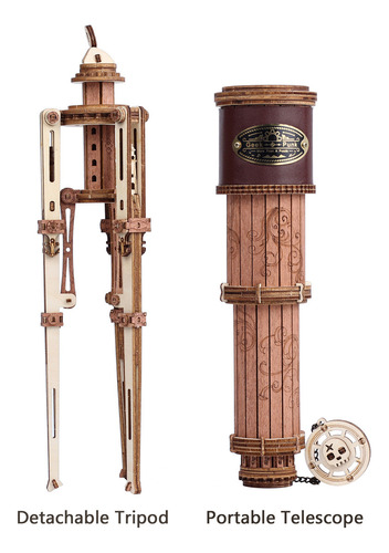 L Kit De Rompecabezas De Telescopio De Madera Retro En 3d