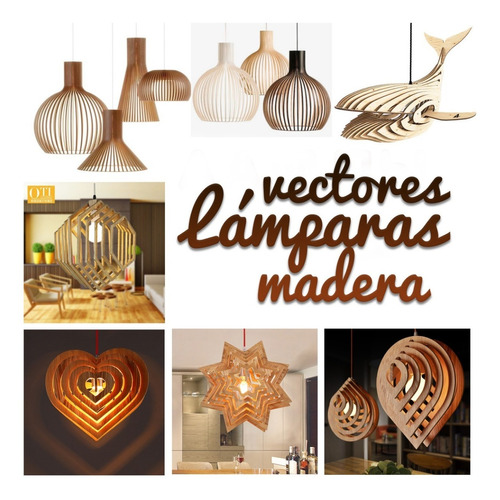 Vectores Lamparas De Madera Decorativas Corte Láser - Mdf 