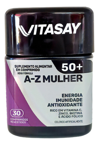 Vitasay 50+ Multivitamínico De A a Z Mulher 30 comprimidos