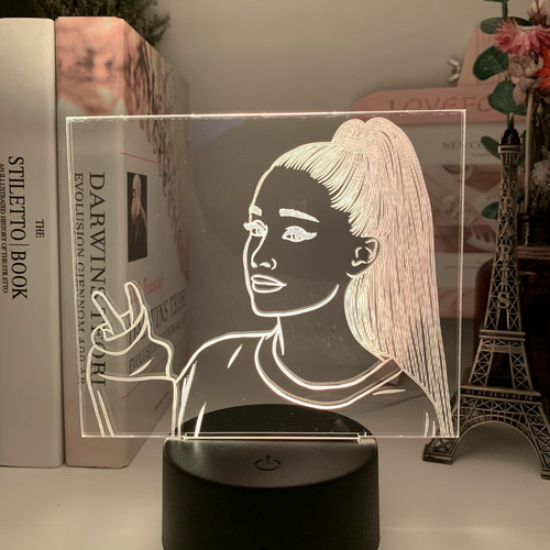 3d Cantante Ariana Grande Led Luz De Noche Para Decoración D