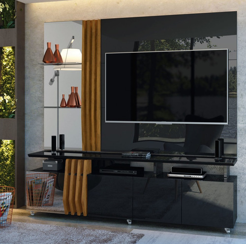Imagen 2 de 2 de Rack Tv Modular Con Espejo Living Hasta Led 55 Donna