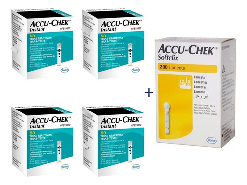 200 Tiras Reactivas Accu-chek Instant + 200 Lancetas