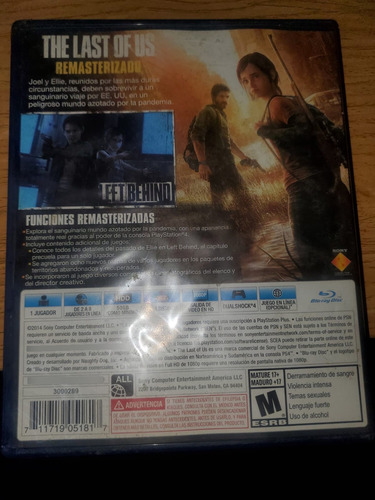 The Last Of Us Remasterizado Ps4 (Usado)