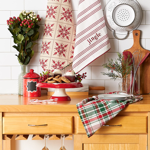 Juego De Toallas De Cocina Navideñas 45 X 71 Cm 3 Unidades