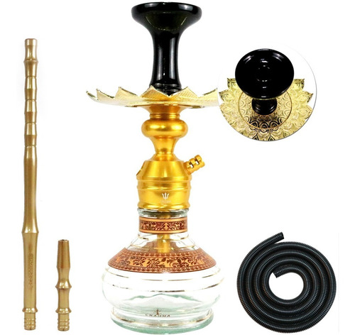 Narguile Pequeno Triton Zip Hookah Dourado Barato Completo