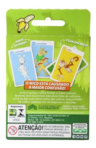 Jogo Do Mico Carta Educativo Infantil Menino Menina 4 Anos Copag Original  Divertido com 55 Cartas no Shoptime