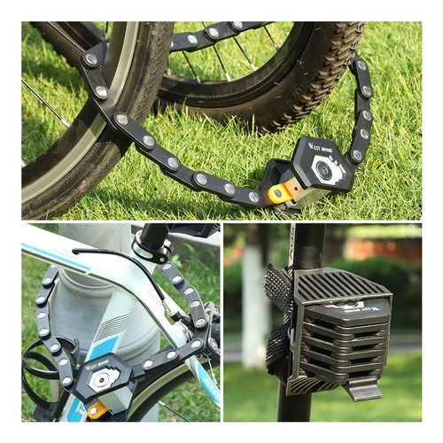 Candado Plegable Para Bicicleta, Cadena Antirrobo De 3 Llave