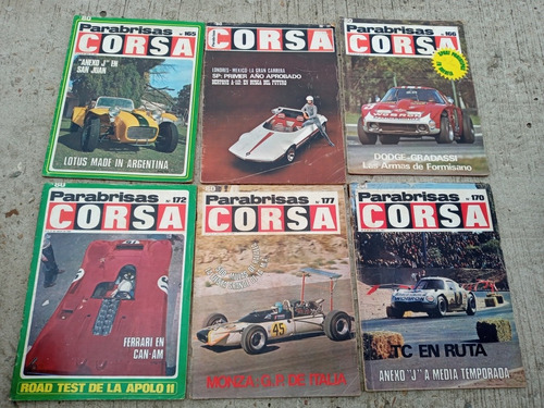 Lote De 6 Revistas Parabrisas Corsa Año 1969