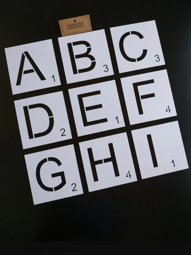 Stencil Scrabble X 27 Letras Formato 15x15 Altura Letra 10cm