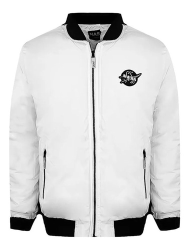 Chamarra Bomber Blanca Para Hombre Nasa Original 322198