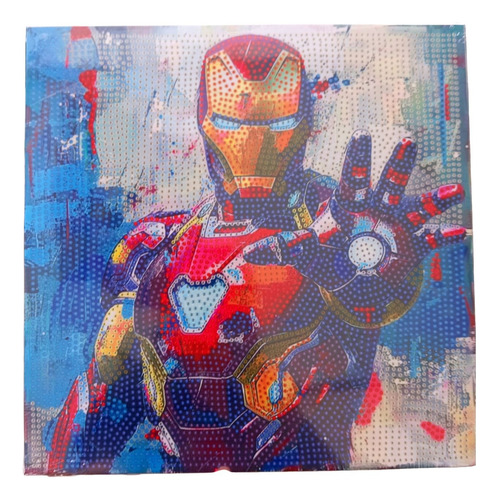 Cuadro Diamond Painting 30x30cm Mario Y Peach Iron Man