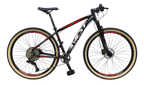 Bicicleta mountain bike PROWEST Discovery R29 tamanho do uadro 19" - preto/branco/vermelho