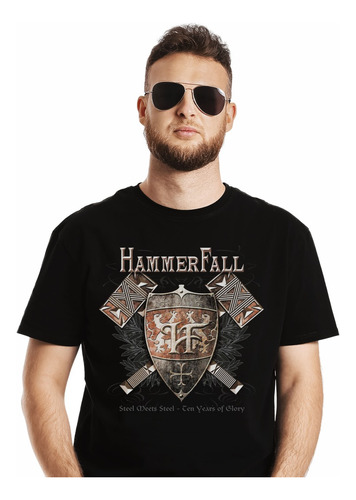 Polera Hammerfall Steel Meets Steel Metal Impresión Directa