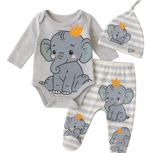 Conjunto Bebe 3 Piezas - Tienda De Mimos Gris 3-6 M