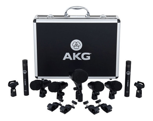 Kit De Microfone Akg Drum Set Session 1 Para Bateria Outlet Cor Preto