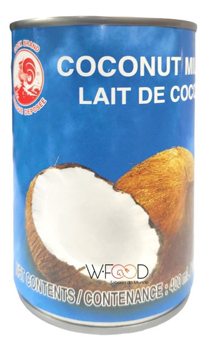 Leite De Coco Tailandês Cock Brand Lata Thai Food 400ml