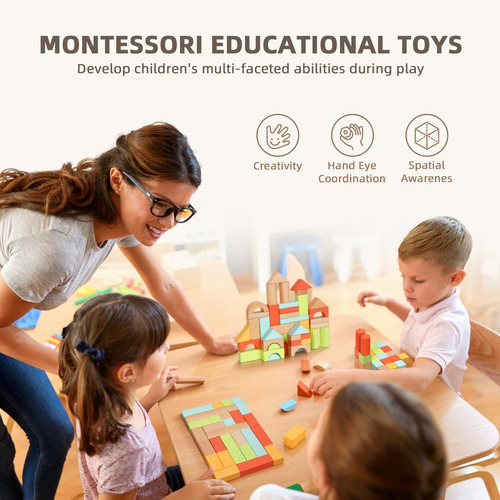 Building Blocks Look, 100 Unidades, Para Niños Pequeños De 1