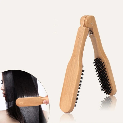 Cepillo Alisador Para Planchar Cabello Antifrizz De Madera