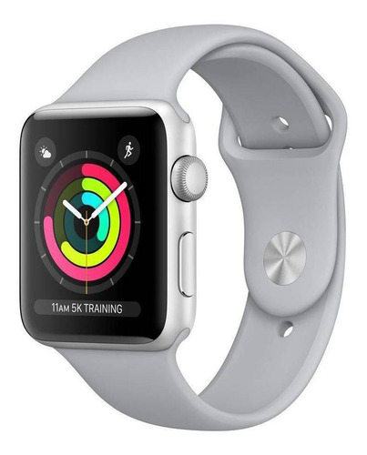 Apple Watch  Series 3 (GPS) - Caixa de alumínio prateado de 42 mm - Pulseira esportiva névoa