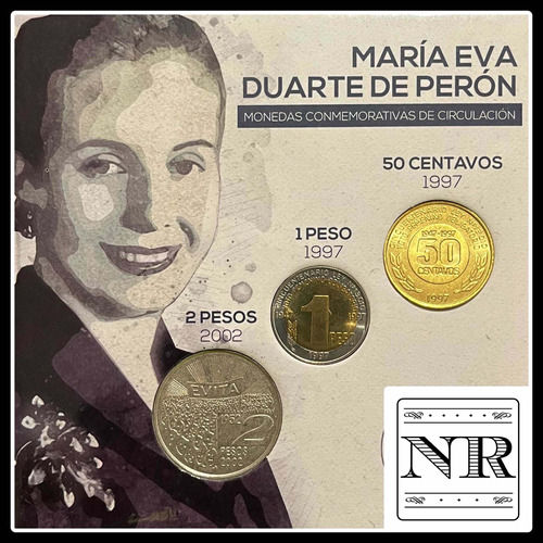 Argentina - Moneda Eva Perón - Apna - Blister - 3 Valores