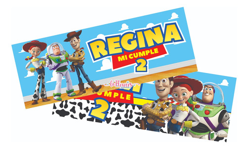 Lona Banner Para Fiesta Personalizada Buzz, Woody Y Jessie