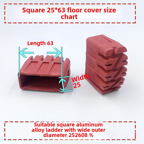 Par De Fundas Cuadradas Para Escaleras, 25 X 63, Color Rojo,