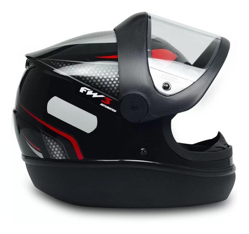 Capacete Fechado Automatic Ad Fw3 Viseira Cristal Cor Vermelho Tamanho do capacete 60