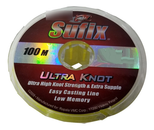 Nylon Tanza Sufix Ultra Knot Amarillo Fluo 0,30mm X 100mts