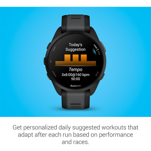 Relógio Smartwatch Garmin Forerunner 165 Music Amoled Preto