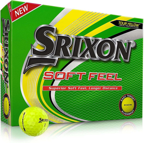 Srixon Pelotas De Golf De Tacto Suave - Pack De 12, Amarillo