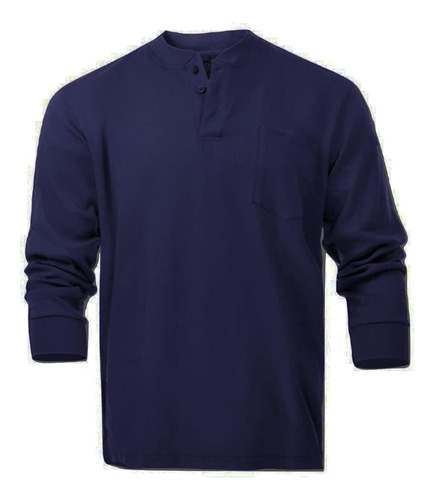 Playeras Estilo Henley Fr Resistentes Al Fuego (grande, Azu