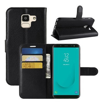 Estuche Flip Cover Samsung Galaxy J6 2018 Color Negro 