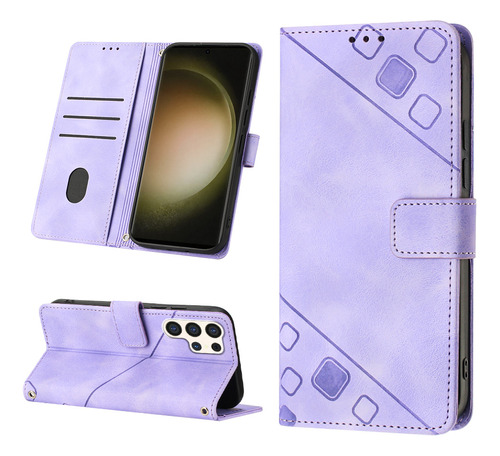 Funda Tipo Cartera Con Tapa En Relieve Para El Galaxy S24 Ul