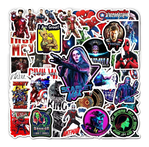 50 Stickers Disney-marvel - Etiquetas Autoadhesivas