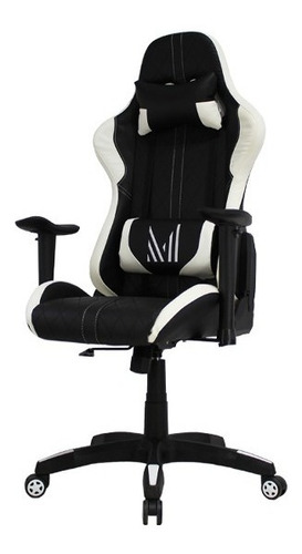 Sillón Gamer O Home Office Ergonómico Negro Con Blanco