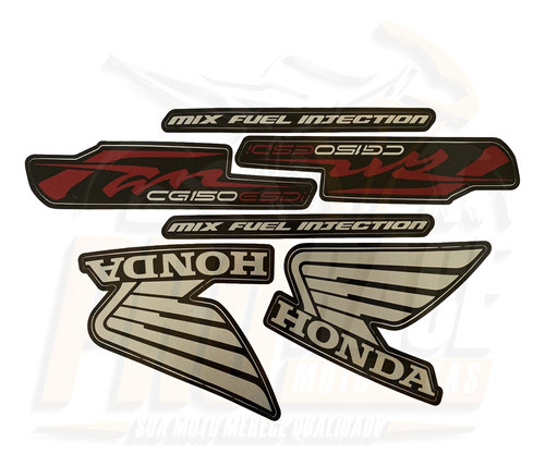 Kit Adesivo Jogo Faixas Moto Honda Fan 150 2013 Esdi Preta