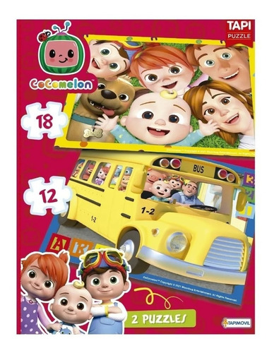 2 Puzzles Cocomelon Didactico 12 Y 18 Piezas Encastre Niños 