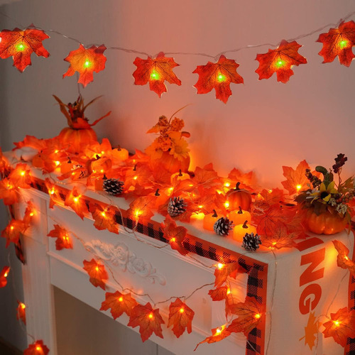 Nuevo 2 Piezas De Luces Navideñas For Decoración De Otoño