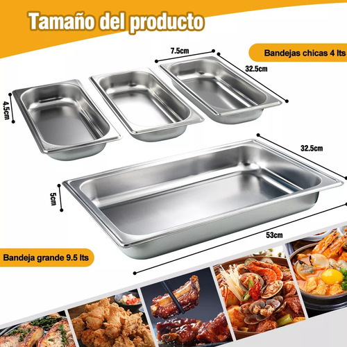 Ollas Vaporeras Cacerolas De Acero Inoxidable Y 3 Insertos 11l Foowei Bufetera Ollas Vaporeras Cacerolas Buffet inoxidable
