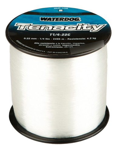 Bobina De Nylon Waterdog Tenacity 1/4lbs 0.40mm 11,9kg