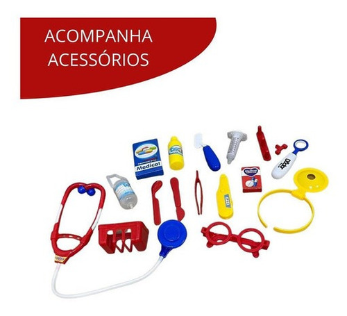 Imagem 5 de 8 de Kit Médico Infantil Maleta Com Acessórios Vira Mochila