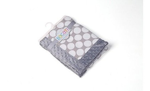 Manta De Felpa Bacati Grey Ikat Dots Con Borde, Gris - Gris,