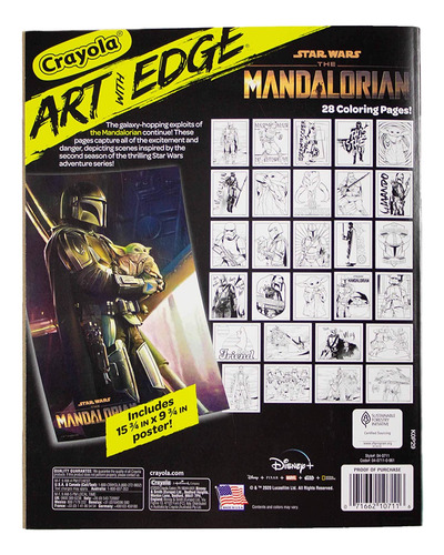 Póster Del Libro Para Colorear Crayola Mandalorian, Baby Yod
