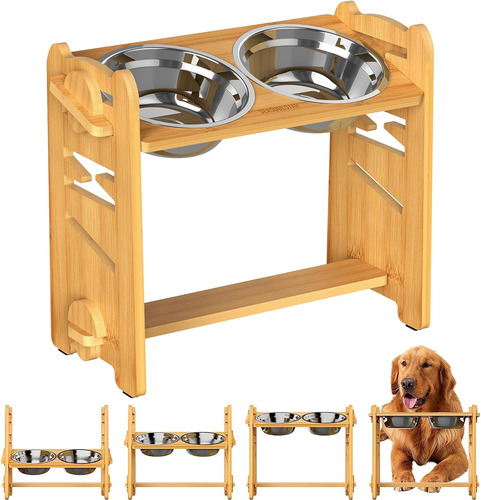 Cuencos Elevados Para Perros Cuencos Elevados Ajustables Par