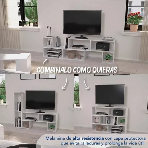 Mesa Tv Lcd Led X 2 Módulos L Rack Mt 6000 Modular Wengue Ce